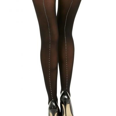 INC International Concepts Women's Tights Black Party Embel seam Designer